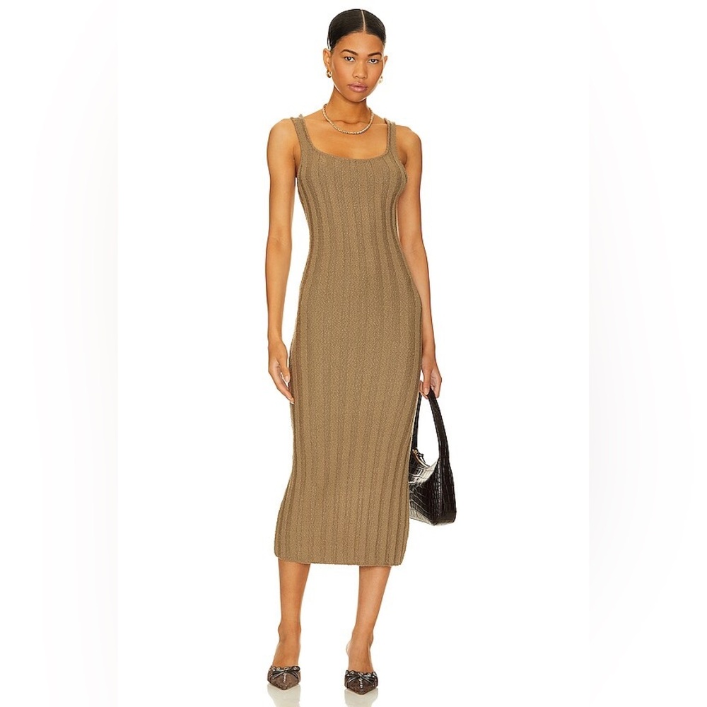 NWOT Free People Beach Santos Sweater Midi Dress in Olive